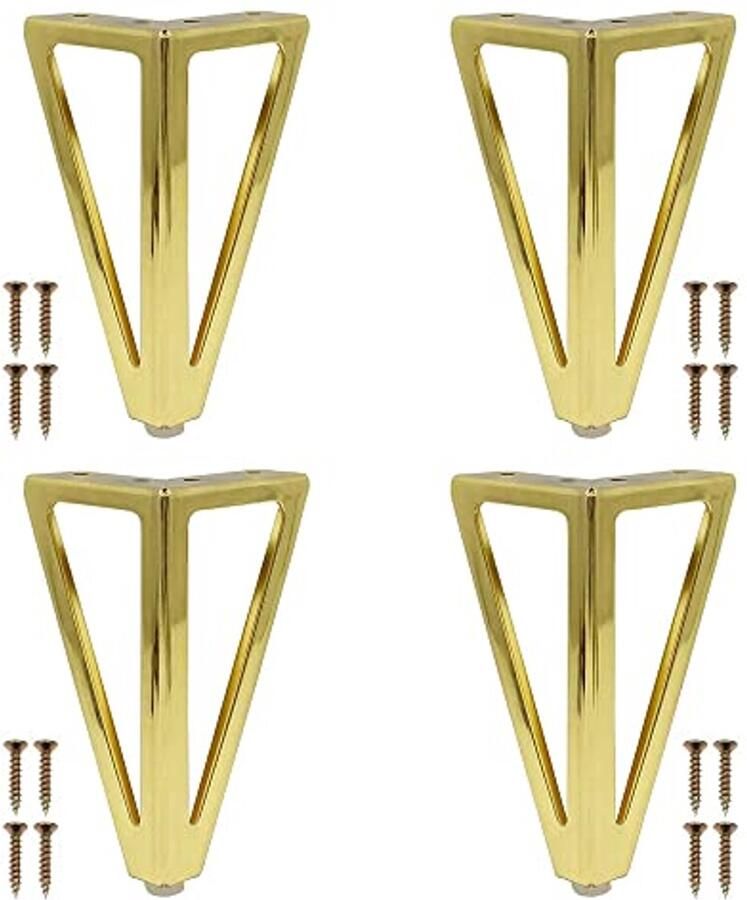 Moderne driehoekige meubelpoten in goud 4 stuks