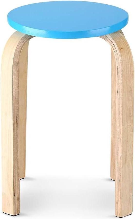 Moderne eenvoudige antislip gebogen kruk voor keuken houten kruk stapelbare ronde keukenkruk Hoge stoelen voor keuken Slaapkamer Bar Geen lawaai 455 x 30 cm Mand