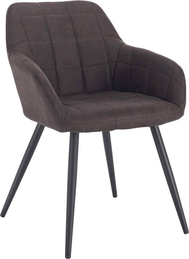 Rootz Living Rootz Moderne Eetkamerstoel Comfortabele stoel Ergonomische zitting Schuim met hoge dichtheid Duurzame metalen poten Antislipvloerbeschermers 49 cm x 43 cm x 81 cm