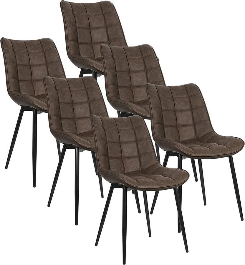 Rootz Living Rootz moderne eetkamerstoel Ergonomische stoel Stijlvolle zitting Comfortabel duurzaam gemakkelijk schoon te maken Kunstleer metalen frame 85 5 cm x 46 cm x 40 5 cm
