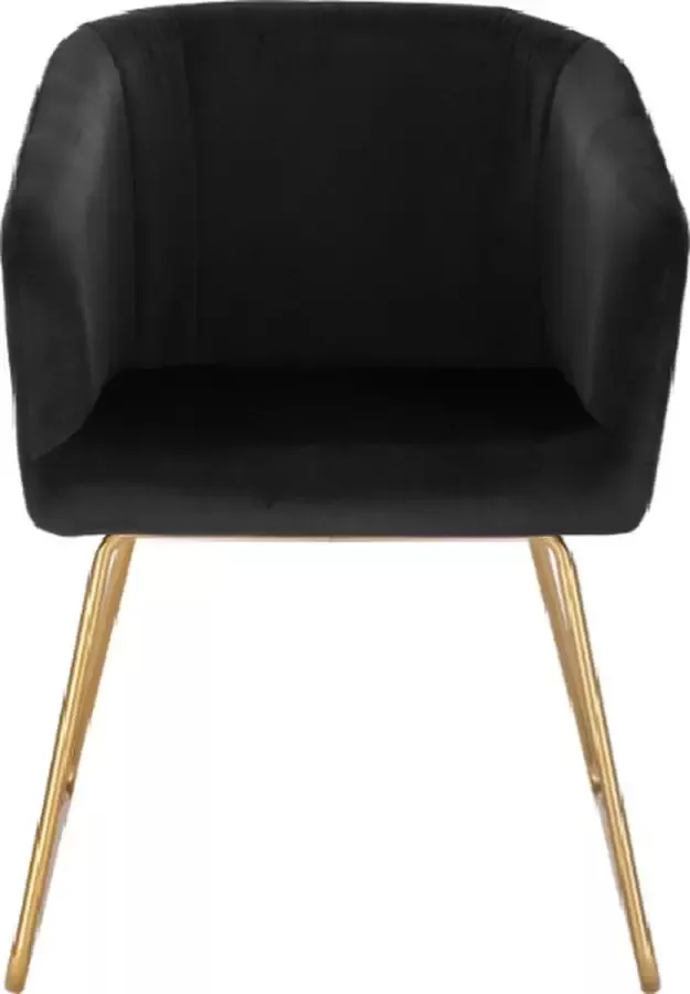 Moderne Eetkamerstoel met Armleuning Velvet Eetkamerstoelen Stoel Voor Eettafel 54x54x76.5 cm Zwart