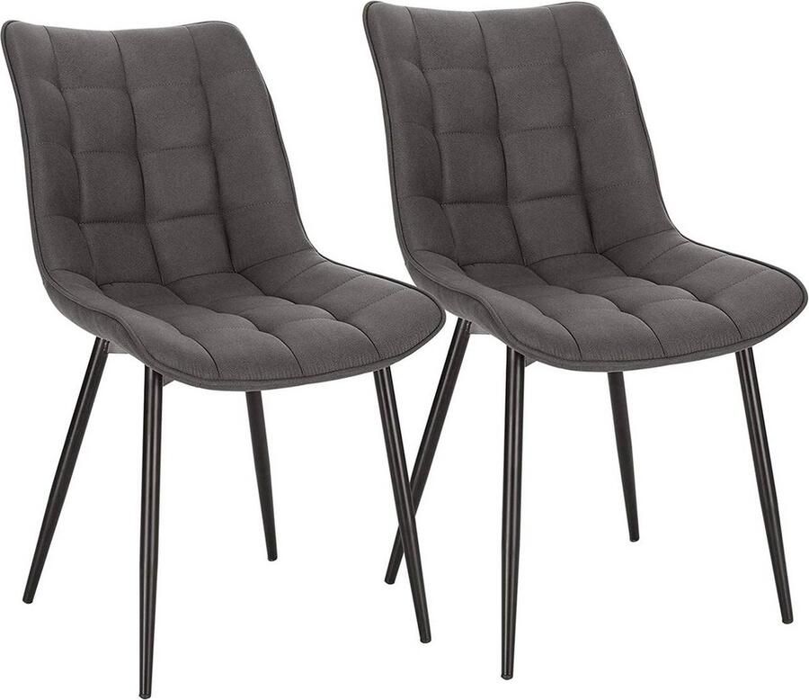Rootz Living Rootz moderne eetkamerstoelen ergonomische zitplaatsen stijlvolle keukenstoelen duurzaam comfortabel veelzijdig metalen poten 85 5 cm x 46 cm x 40 5 cm (set van 2)