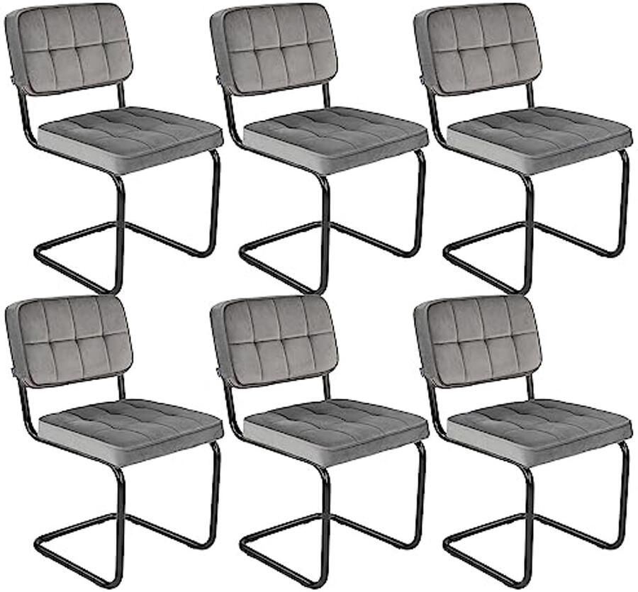Moderne Eetkamerstoelen Set van 6 Hoogwaardige Velvet en Metalen Frame Verkrijgbaar in Kleuren