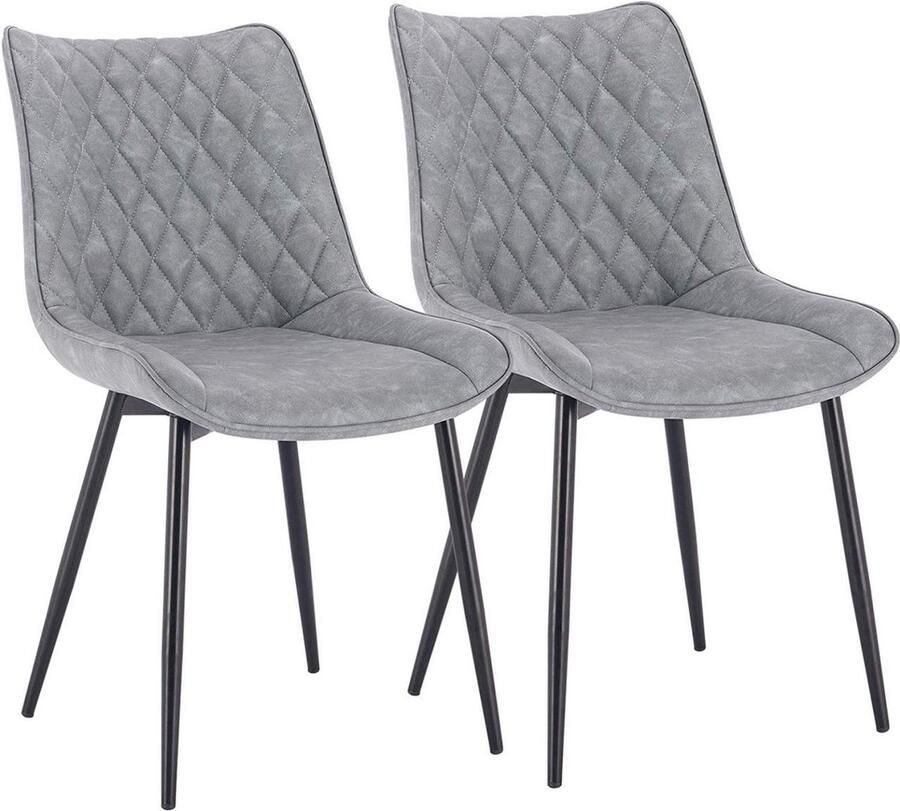 Rootz Living Rootz moderne eetkamerstoelenset Ergonomische zitplaatsen Moderne keukenstoelen Comfortabel duurzaam gemakkelijk schoon te maken Kunstleer en metaal 85 5 cm x 46 x 40 5 cm