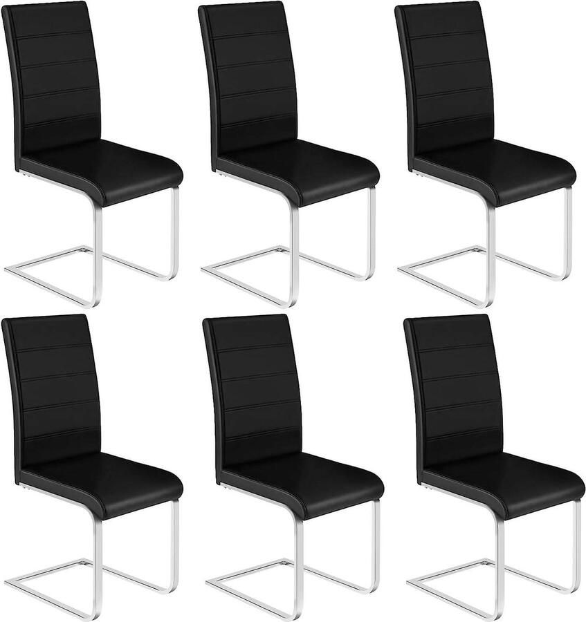 Rootz Living Rootz moderne eetkamerstoelenset stijlvolle zitplaatsen comfortabele stoelen duurzaam ontwerp kunstleer en metaal 41 cm x 100 cm x 55 5 cm