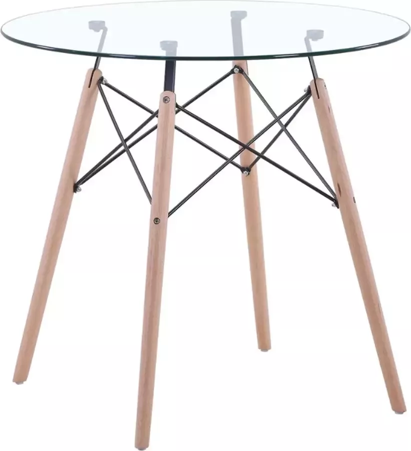 Moderne Eettafel 4 Persoons Tafel Glas Rond Industrieel Koffietafel Tafel Tafeltje Bijzettafel Hout