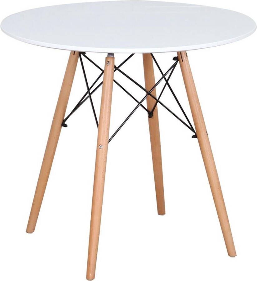 Moderne Eettafel 4 Persoons Tafel Hout Wit Rond Industrieel Koffietafel Tafel Tafeltje Bijzettafel Hout