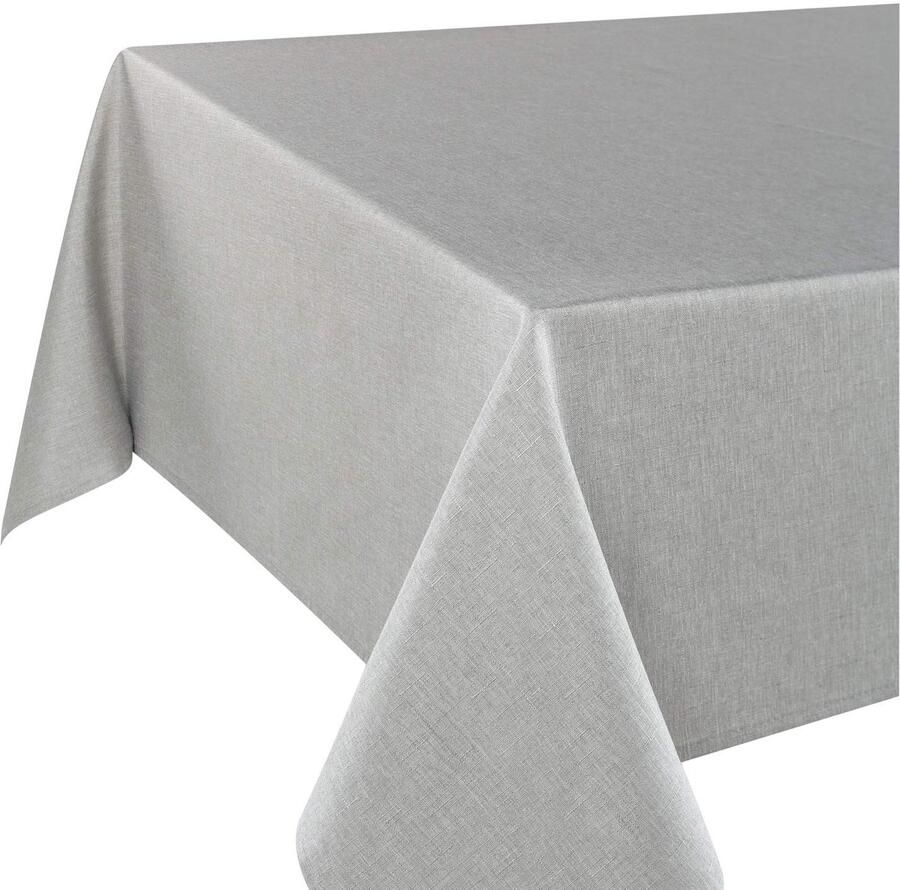 Moderne effen tafelkleden vlekbestendig 1 stuk grijs 100% polyester 140 x 220 cm