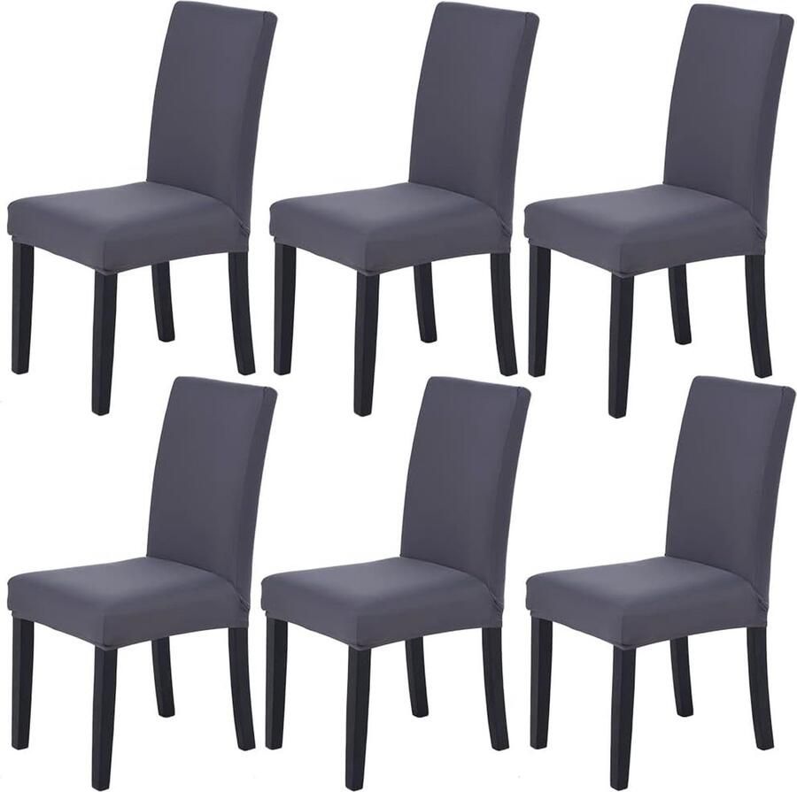 Moderne elastische stoelhoezen voor bruiloften en feesten 6 stuks Grijs