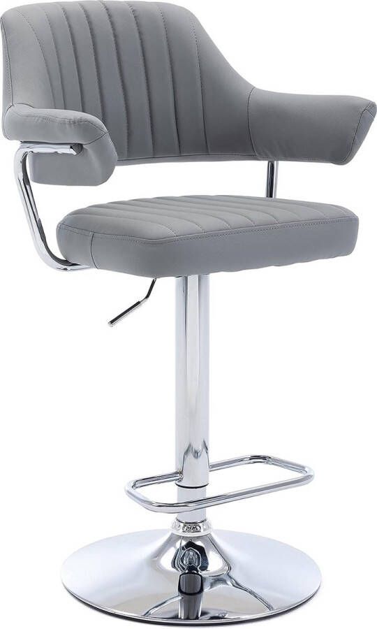 Moderne emmer gewatteerde draaibare kunstleer ontbijtkeuken barkruk pub barkruk (lichtgrijs)