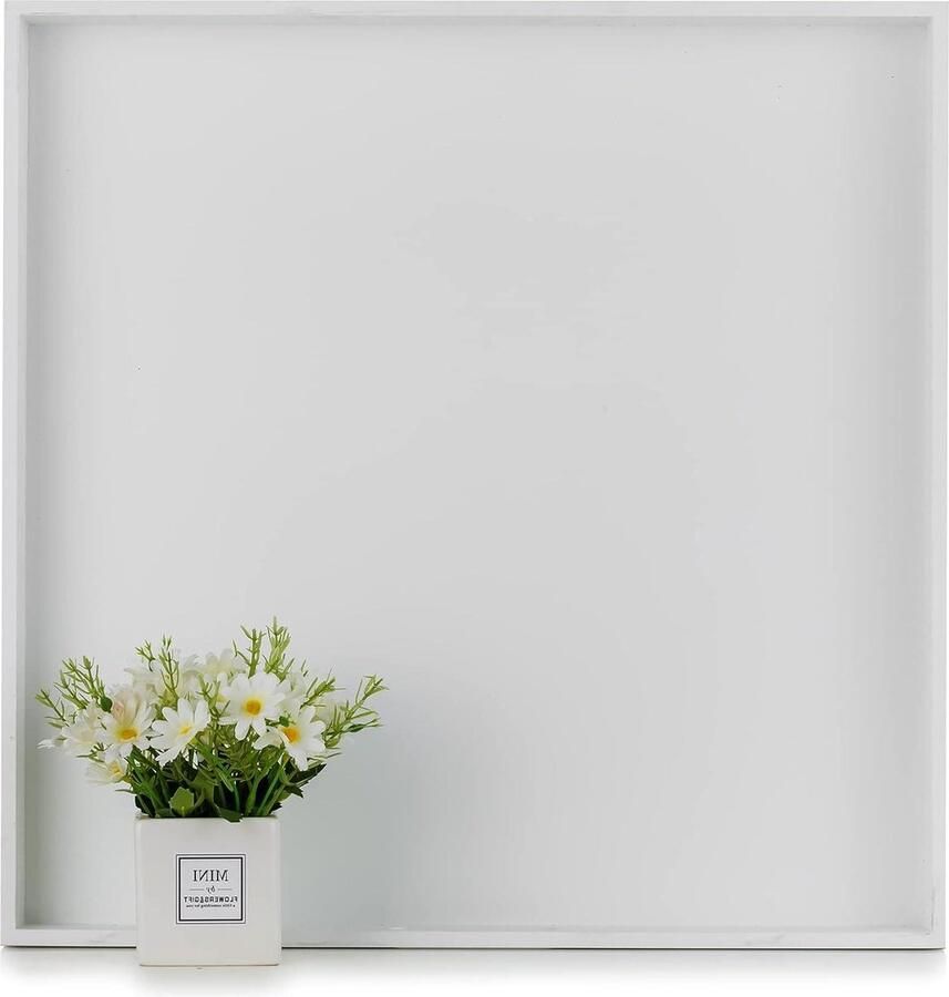 Moderne extra grote witte Ottomaanse dienblad Vierkant-groot hanobe: voor salontafel woonkamer thuis 50 8 cm