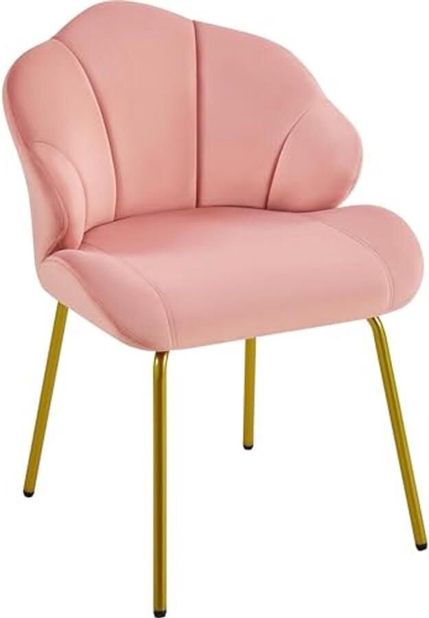Moderne Fauteuil Loungestoel in Schelpvorm voor Woonkamer en Slaapkamer Roze