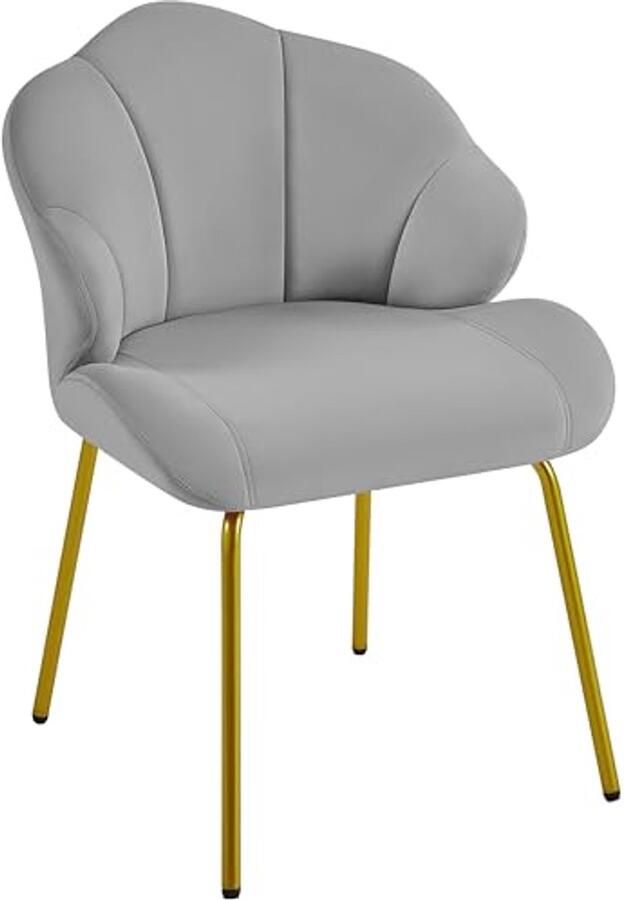 Moderne Fauteuil Loungestoel Schelpvorm Gestoffeerde Stoel met Metalen Poten voor Woonkamer en Slaapkamer