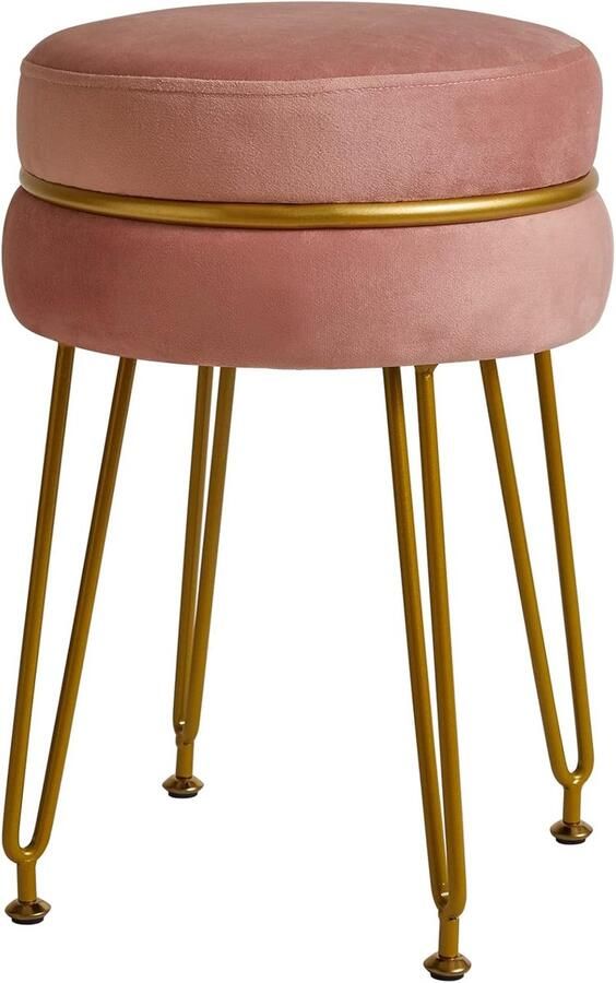 Moderne fluwelen voetenbank met gouden poten voor slaapkamer woonkamer en kantoor
