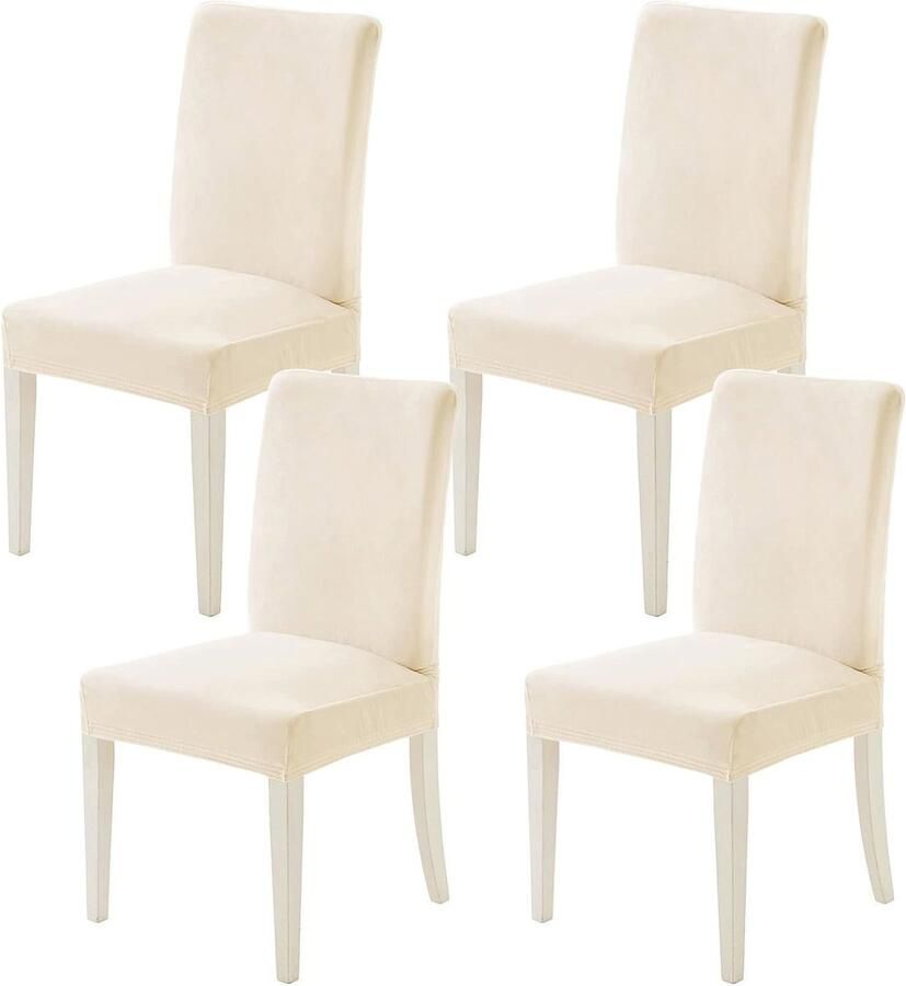 Moderne fluwelen stoelhoezen voor eetkamerstoelen set van 4 rekbaar en wasbaar elegant voor elke gelegenheid