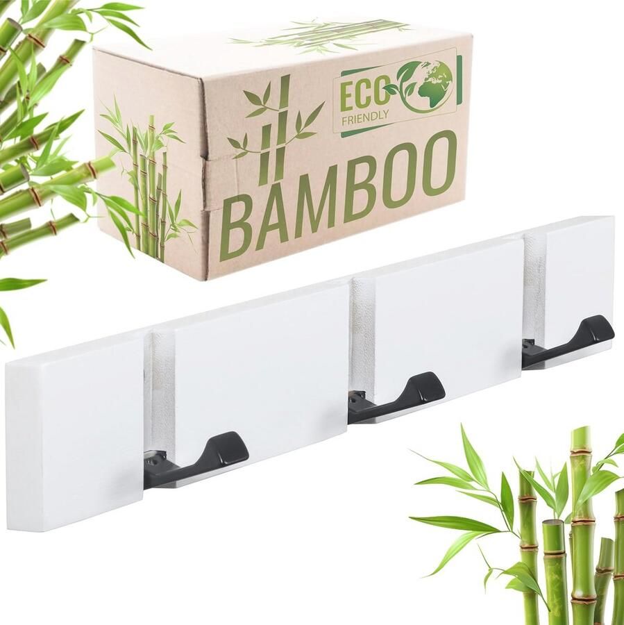 Moderne Garderobehaken met 3 Inklapbare Haken Ruimtebesparende Wandgarderobe voor Jassen Handtassen en Hoeden