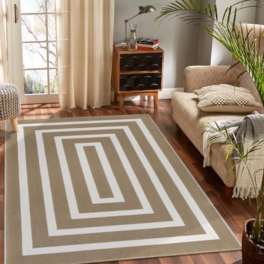 Moderne geometrische vloerkleden voor woonkamer en keuken machinewasbaar 5 x 7 ft