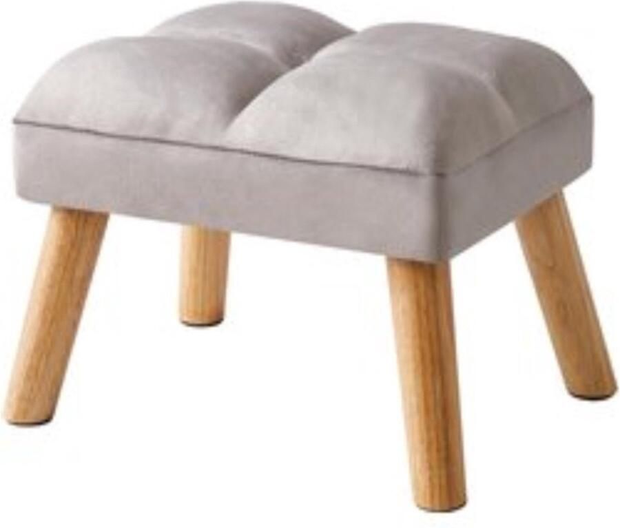 Moderne Gestoffeerde Voetenbank met Houten Poten voor Woonkamer en Slaapkamer Compact en Stijlvol Ontwerp