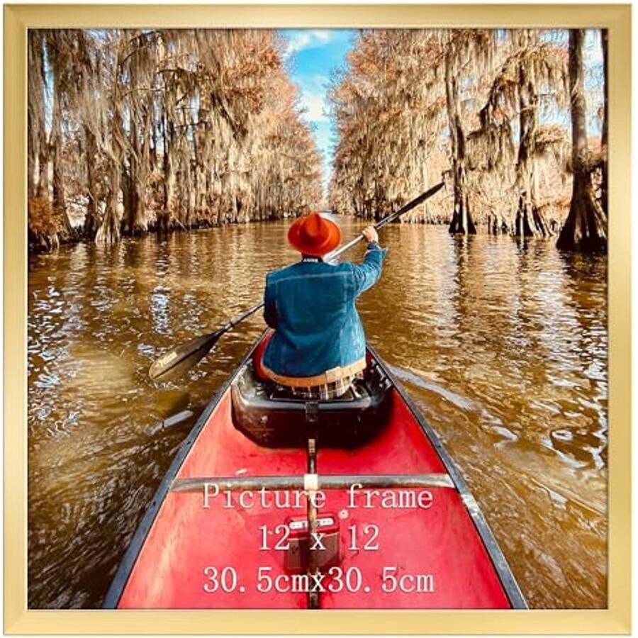 Moderne gouden fotolijst 30 x 30 cm vierkant voor wand en tafel