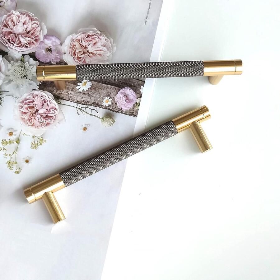 Moderne Gouden Kastgrepen Elegante Deurgrepen 2 Stuks Gouden Grijs