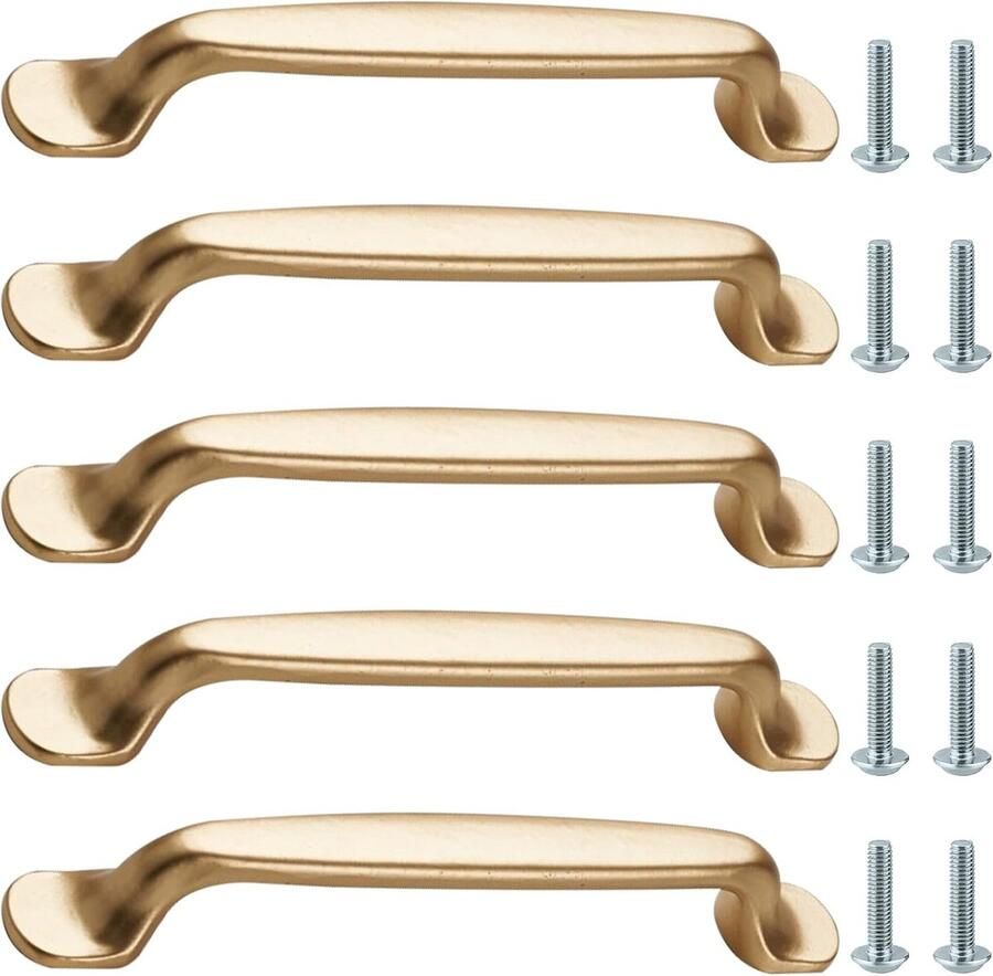 Moderne gouden meubelgrepen 5 stuks aluminium 128 mm