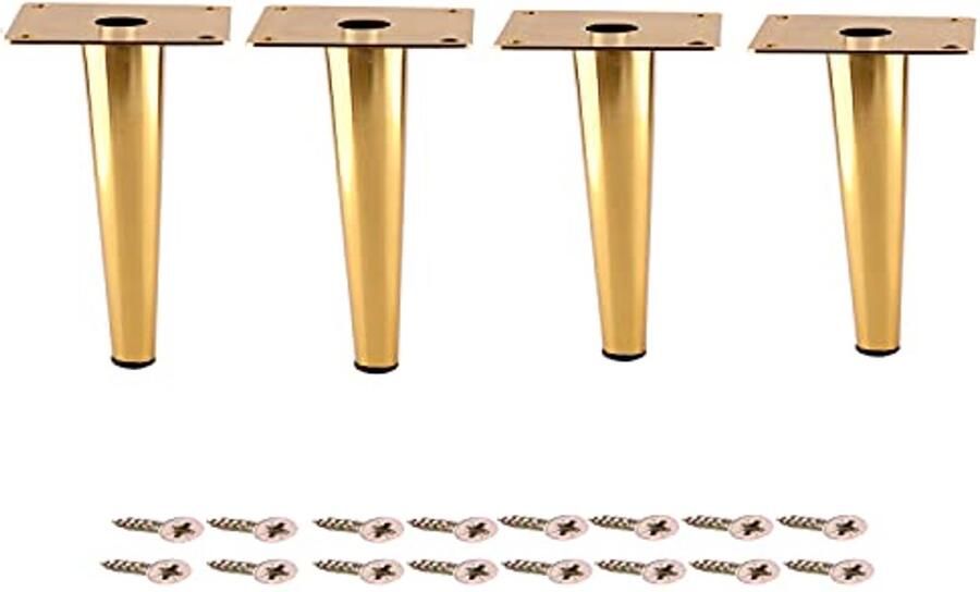 Moderne gouden meubeltafelpoten van staal ronde taps toelopende design poten voor kast en bank 4 stuks
