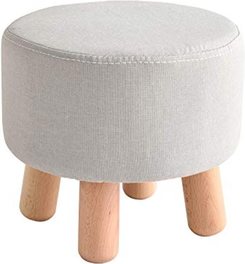 Moderne grijze ottomaanse poef met houten frame voor woonkamer eetkamer en slaapkamer