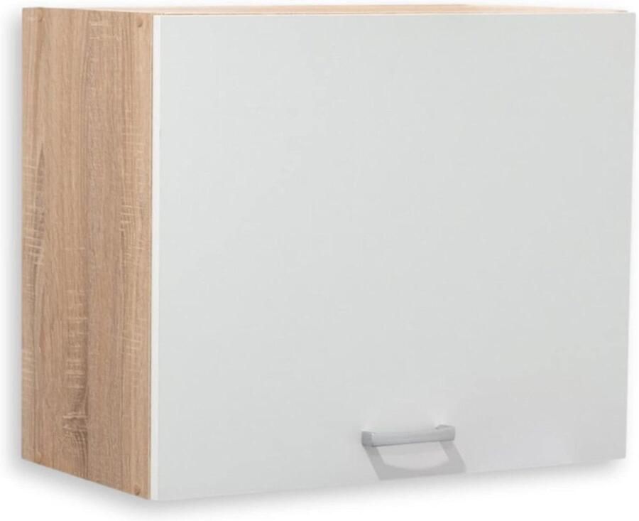 Moderne hangkast keuken eiken sonoma-look wit- 60 x 50 x 31 cm ruime opbergruimte keukenblok