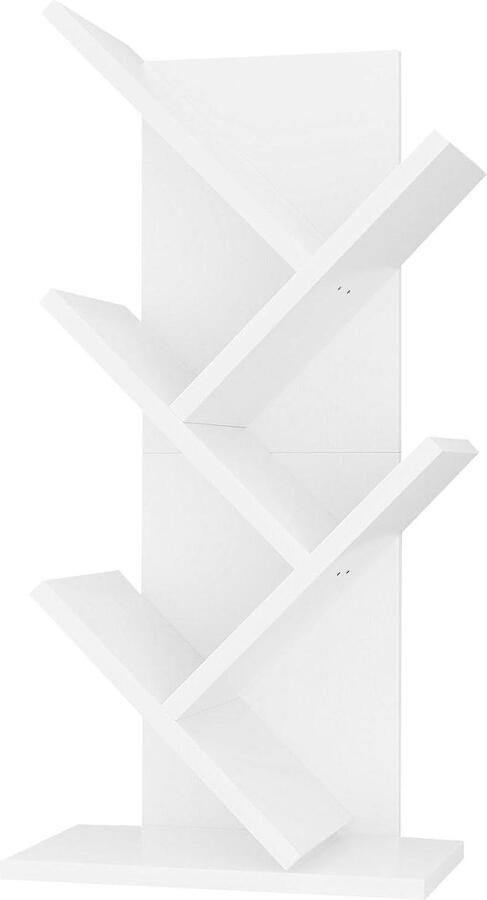 Moderne houten boekenplank met 4 planken voor boeken films & cd's. Witte opbergkast voor slaapkamer en thuiskantoor