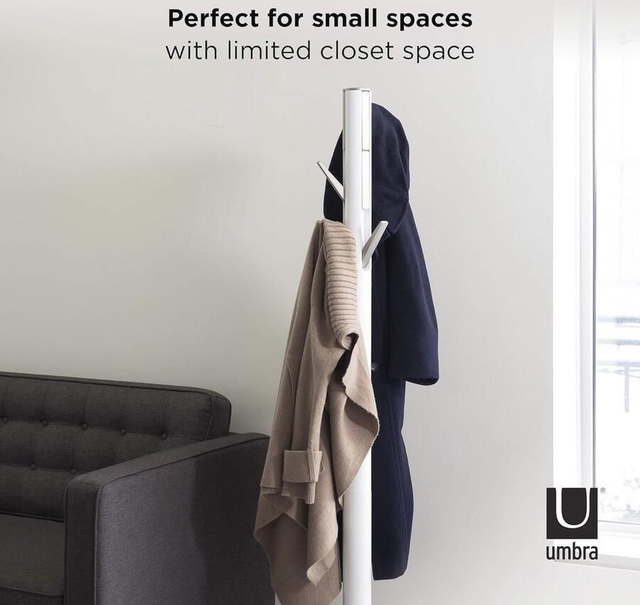 Moderne Houten Kapstok met 9 Neerklapbare Haken Perfect voor Kleine Ruimtes - Foto 2