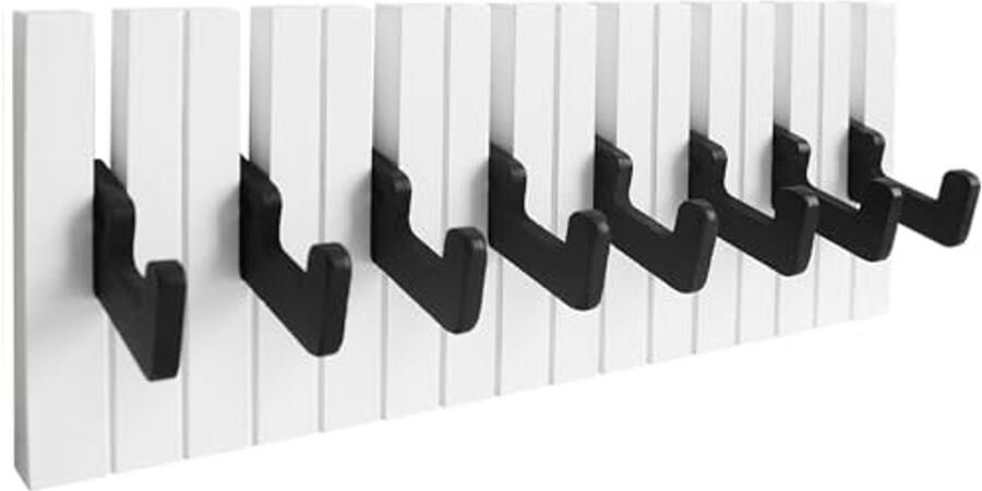 Moderne inklapbare garderobehaken met pianodesign 8 haken voor kinderkamer en hal