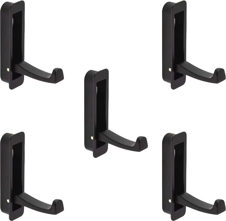 Inklapbare Kaphaken Stijlvolle kapstokken Geschikt voor wandpanelen 5 stuks Mat zwart Metaal