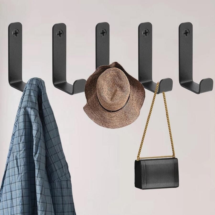 Moderne Kapstokhaken Set van 5 Duurzame Metaal Haken Voor Wandinstallatie