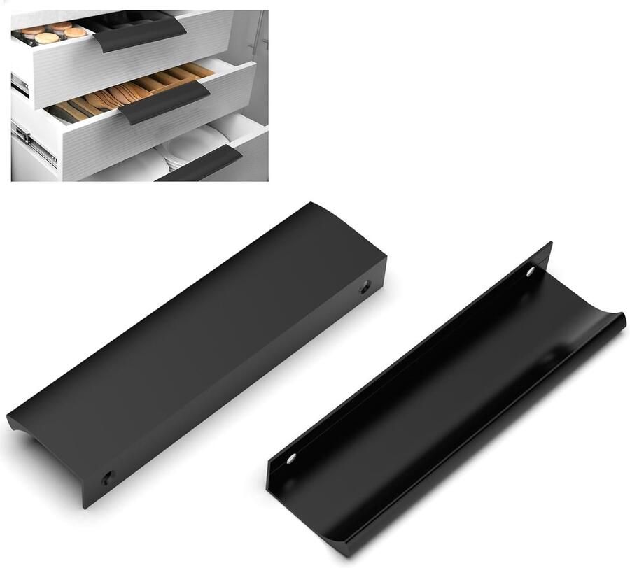 Moderne kastgrepen Aluminium 10 stuks Mat zwart 150 mm