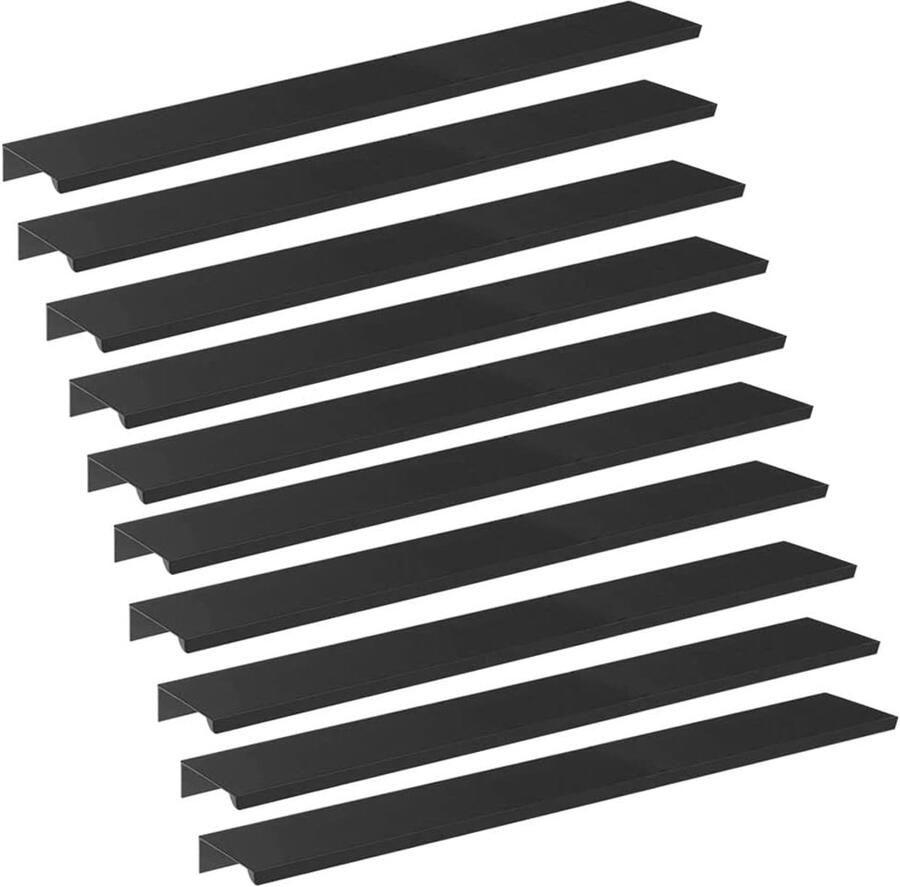 Moderne kastgrepen verborgen meubelgrepen 10 stuks zwart 224 mm