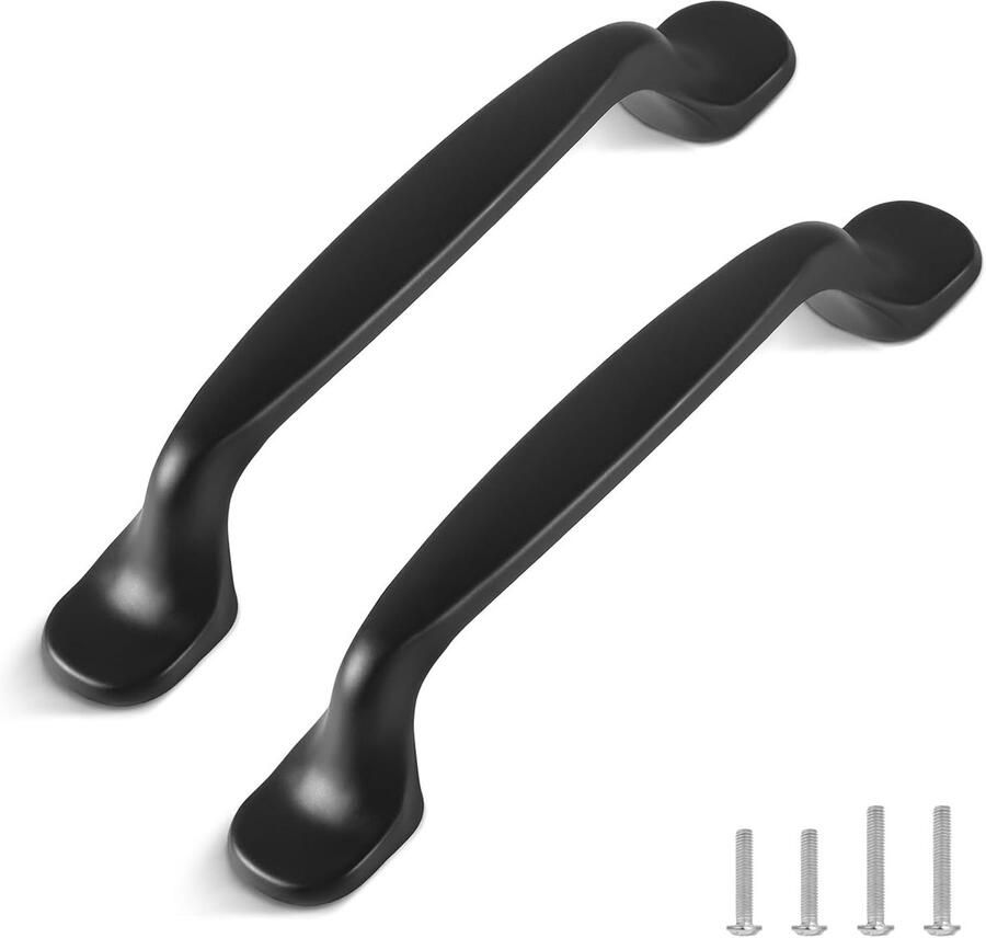 Moderne kasthandgrepen lade- en kastdeurgrepen 12 stuks zwart