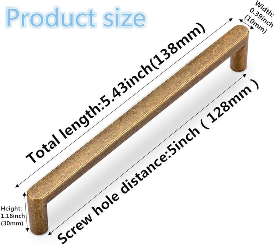 Moderne kasttrekkers Zinklegering set van 6 128mm