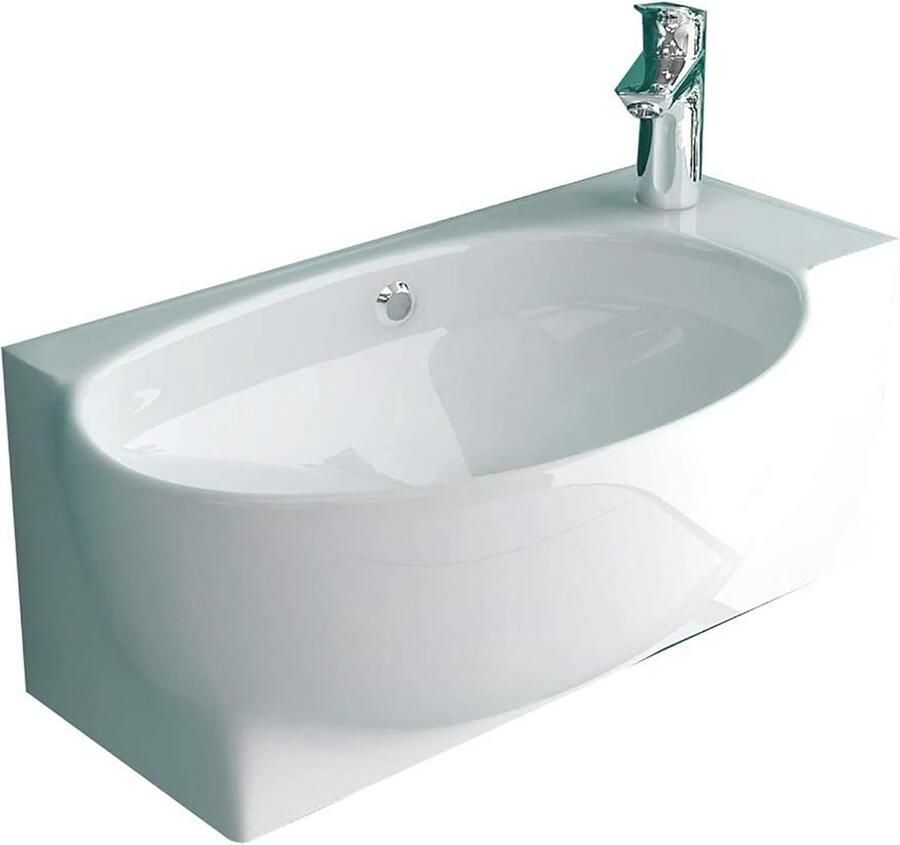 Moderne keramische wastafel met overloop en nano-coating Ruimtebesparende badkamerspoelbak Hangwastafel 44 cm breed