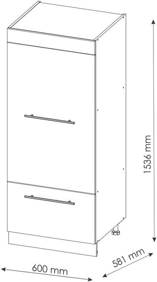 Moderne Keukenkast in Hoogglans Wit-Antraciet Onderkast Hangkast en Magnetronombouw voor Inbouwkeukens