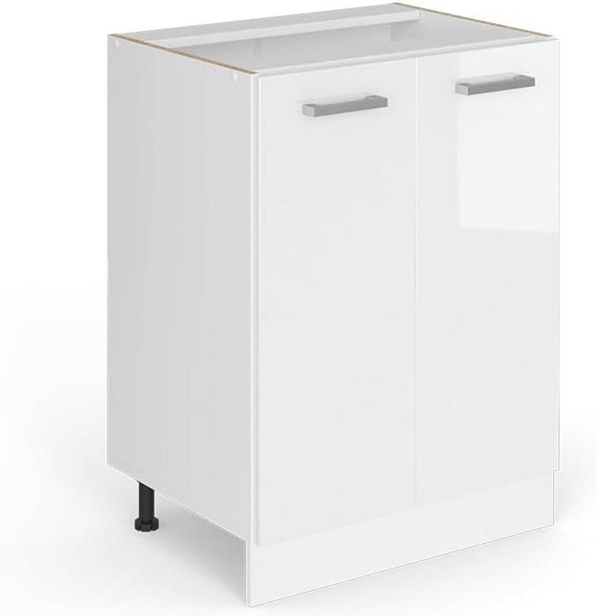 Moderne Keukenkast met Onderkast en Hangkast in Antraciet en Wit