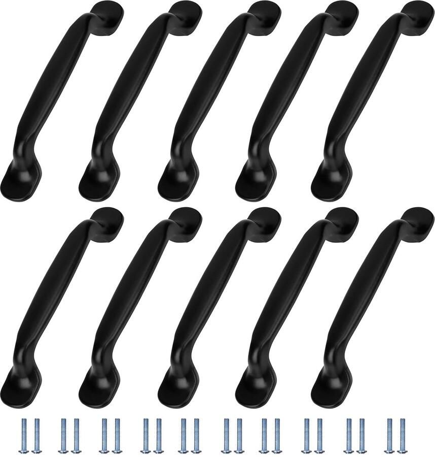 Moderne keukenkastgrepen set van 10 zwart aluminiumlegering 130 mm
