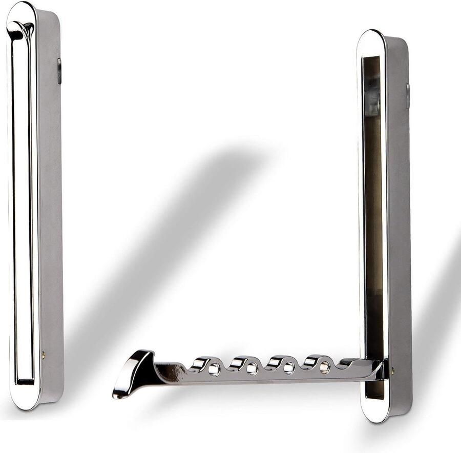 Moderne klaphaak garderobehaken kledingventilator inklapbaar Zilly om in te laten 140 x 16 128 mm gepolijst chroom