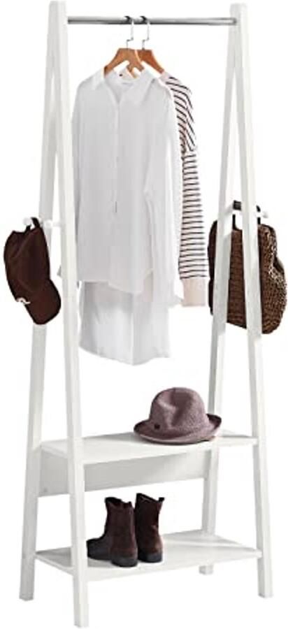 Moderne Kledingrek met 2 Planken en Hangbar voor Slaapkamer en Gang