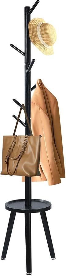 Moderne kledingstandaard met plank zwart 1 stuk 35 5 x 35 5 x 182 cm