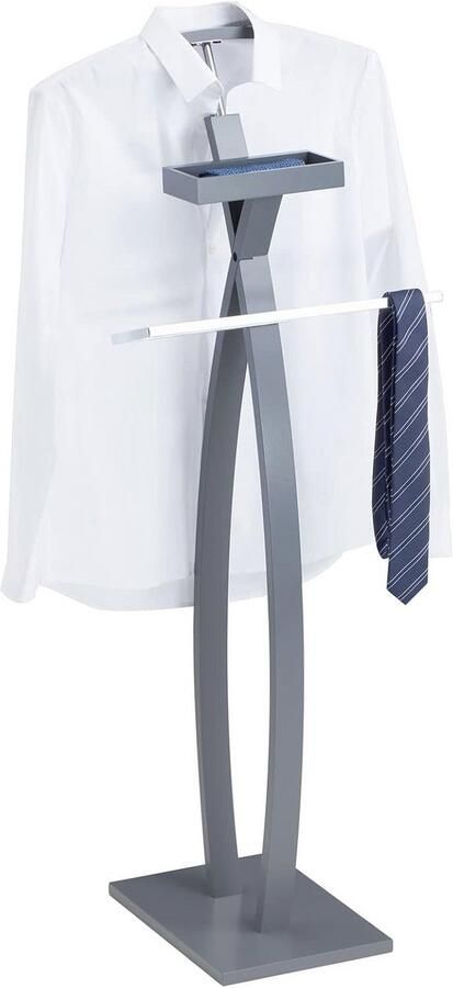 Moderne kledingstandaard voor heren met broekhanger en sieradenplank