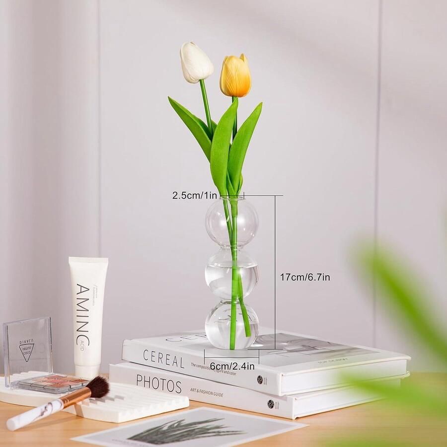 Moderne kleine glazen vaas Hydrocultuur bloemenvaas helder glas Bloemendecoratie tafel woonkamer Bruiloft decoratie bolvormig