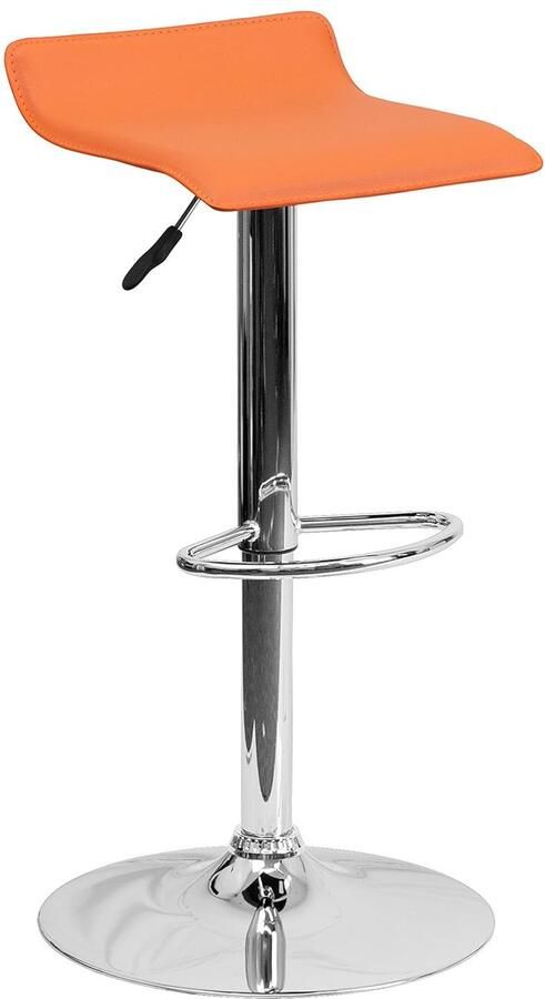 Moderne Kruk Draaibaar Verstelbaar Oranje Vinyl