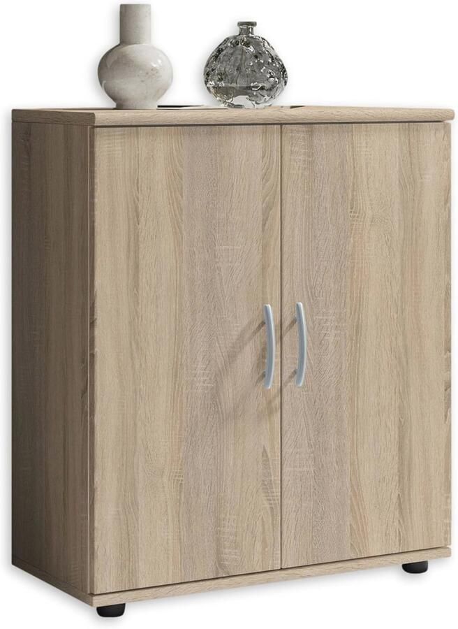 Moderne ladekast in eiken Sonoma-look met veel opbergruimte voor woonkamer eetkamer en hal 60 x 70 x 30 cm