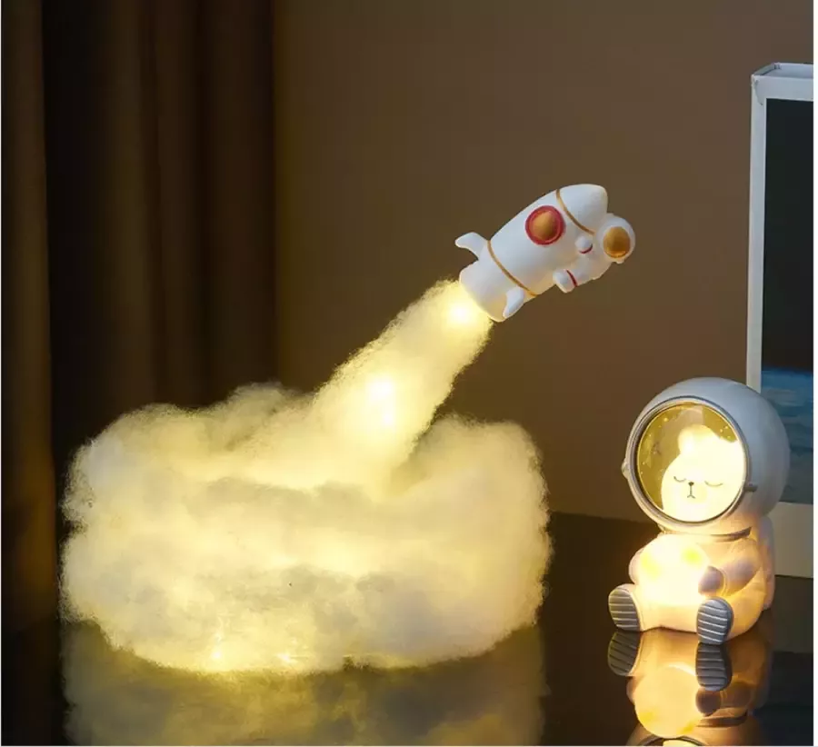 Moderne Lichtgevende Raket Standbeeld Voor Bureau Decoratie Of Boekenkasten In de Slaapkamer Of Decor Voor De Kinderkamer