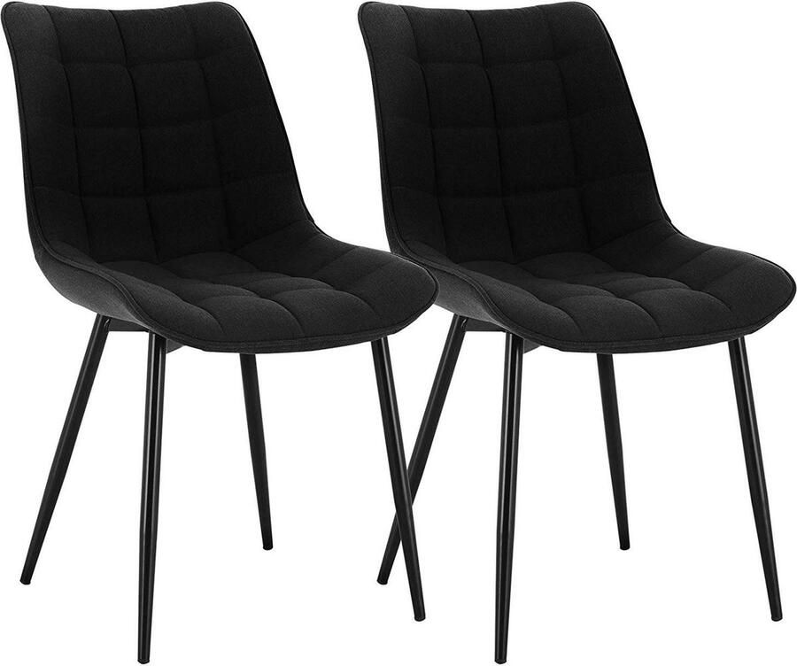 Rootz Living Rootz moderne linnen eetkamerstoelen stoelen met metalen poten comfortabele zitting duurzaam en stevig veelzijdig ontwerp 46 cm x 40 5 cm x 85 5 cm
